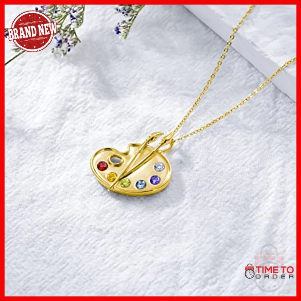 Sterling Silver Art Palette Necklace 18